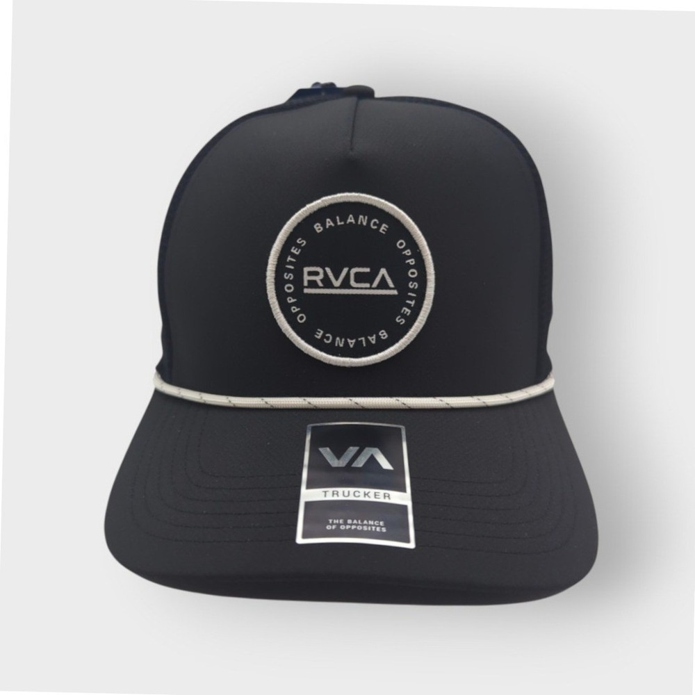 RVCA Johnson Rope Trucker Hat Black Mesh Snapback Cap